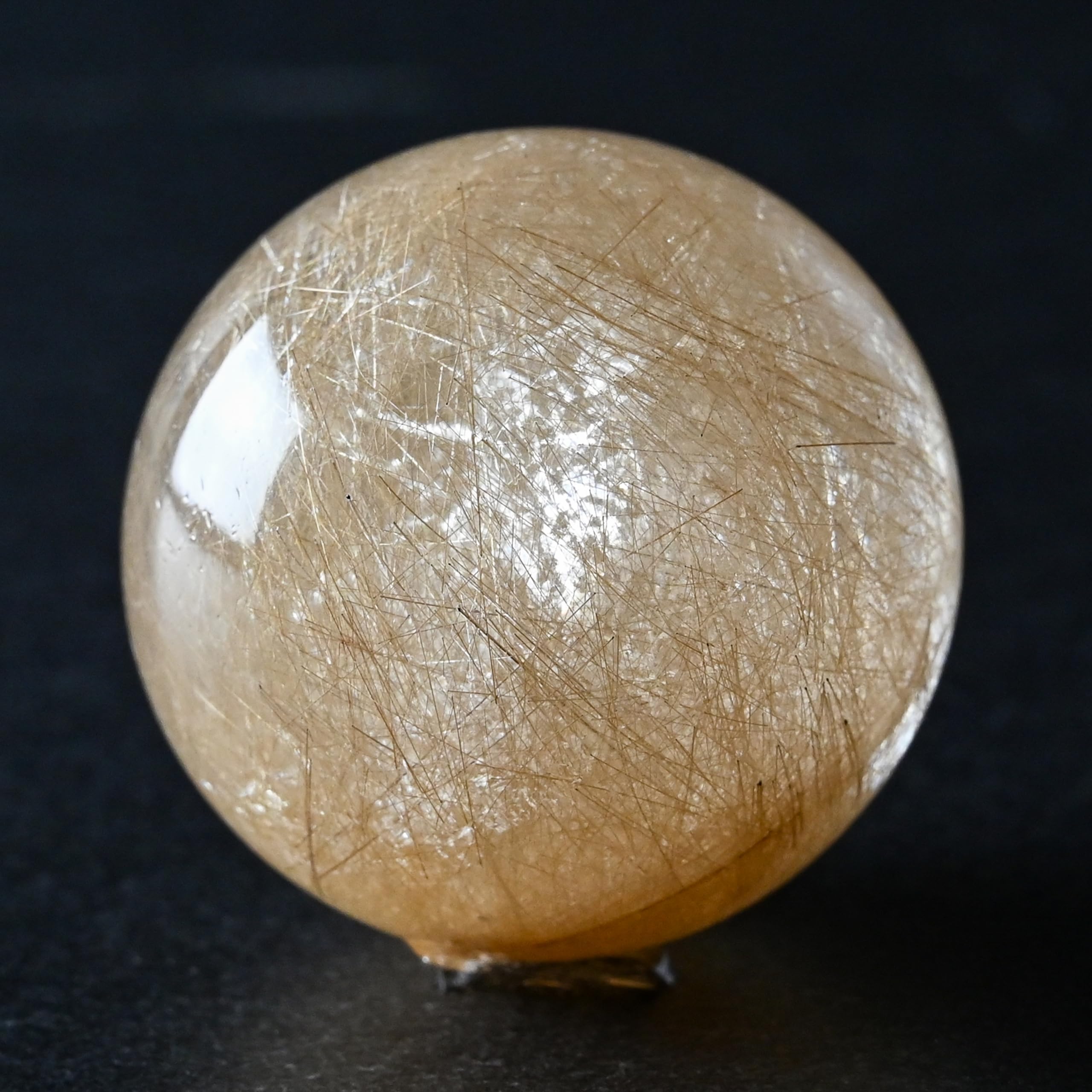 【天然石】ヴィーナスヘアールチルクォーツ＊丸玉 天然石】ヴィーナスヘアールチルクォーツ＊丸玉